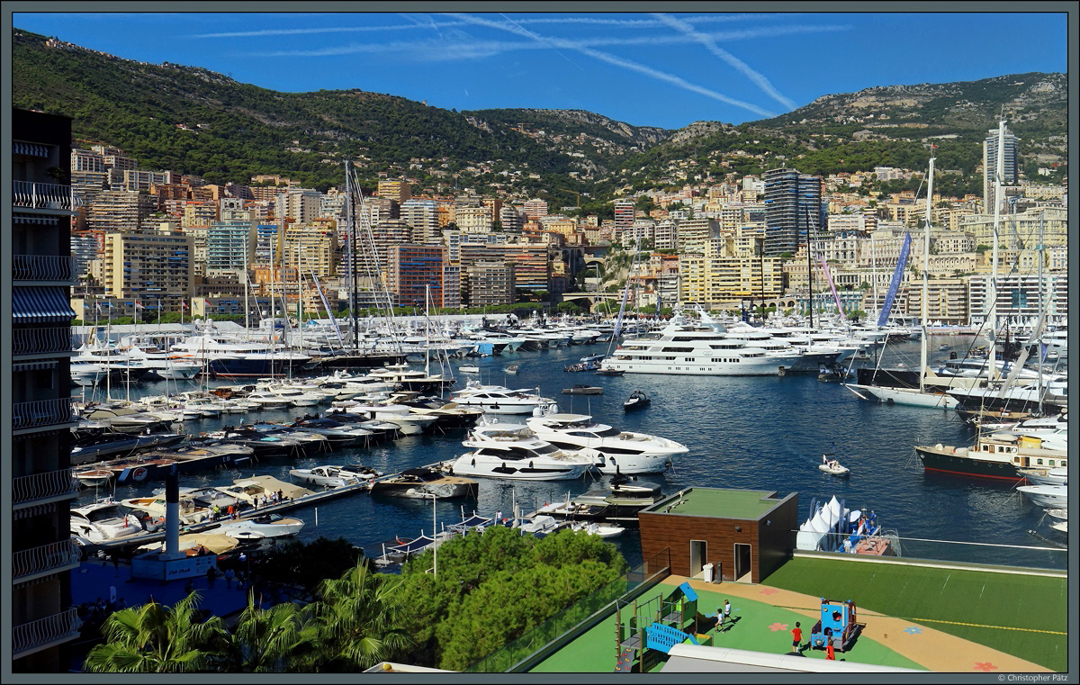 Der Yachthafen Port Hercule in Monaco ist am 27.09.2018 Austragungsort einer Yachtmesse.