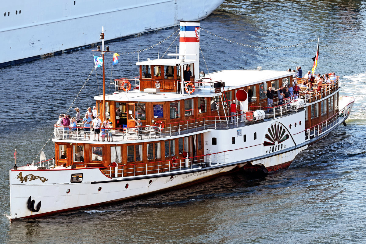 Die 1905 gebaute FREYA (ENI 04800330) am 23.06.2019 im Hafen von Kiel