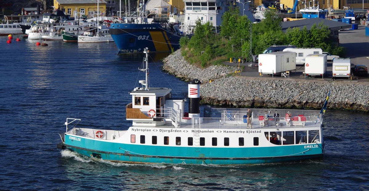 Die 25m lange Fähre EMELIE am 21.05.18 in Stockholm