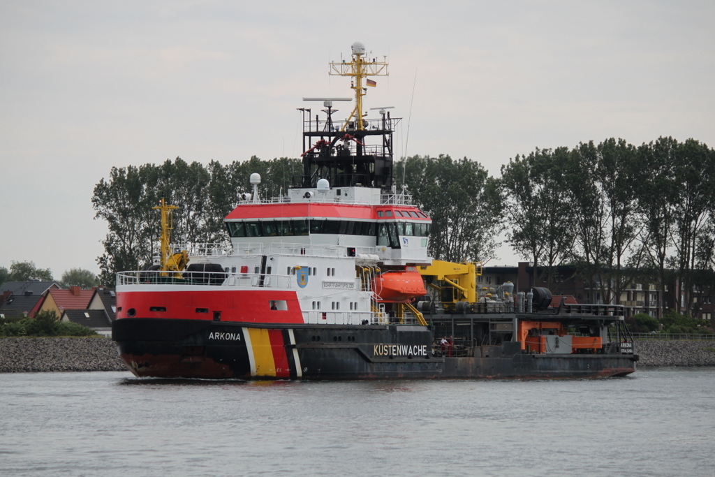 Die Arkona beim Auslaufen am 10.06.2019 in Warnemünde