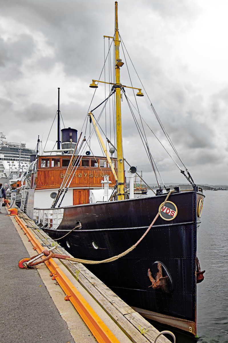 Die BØRØYSUND (IMO 5157626)im Hafen von Oslo. Aufnahme vom 22.08.2016