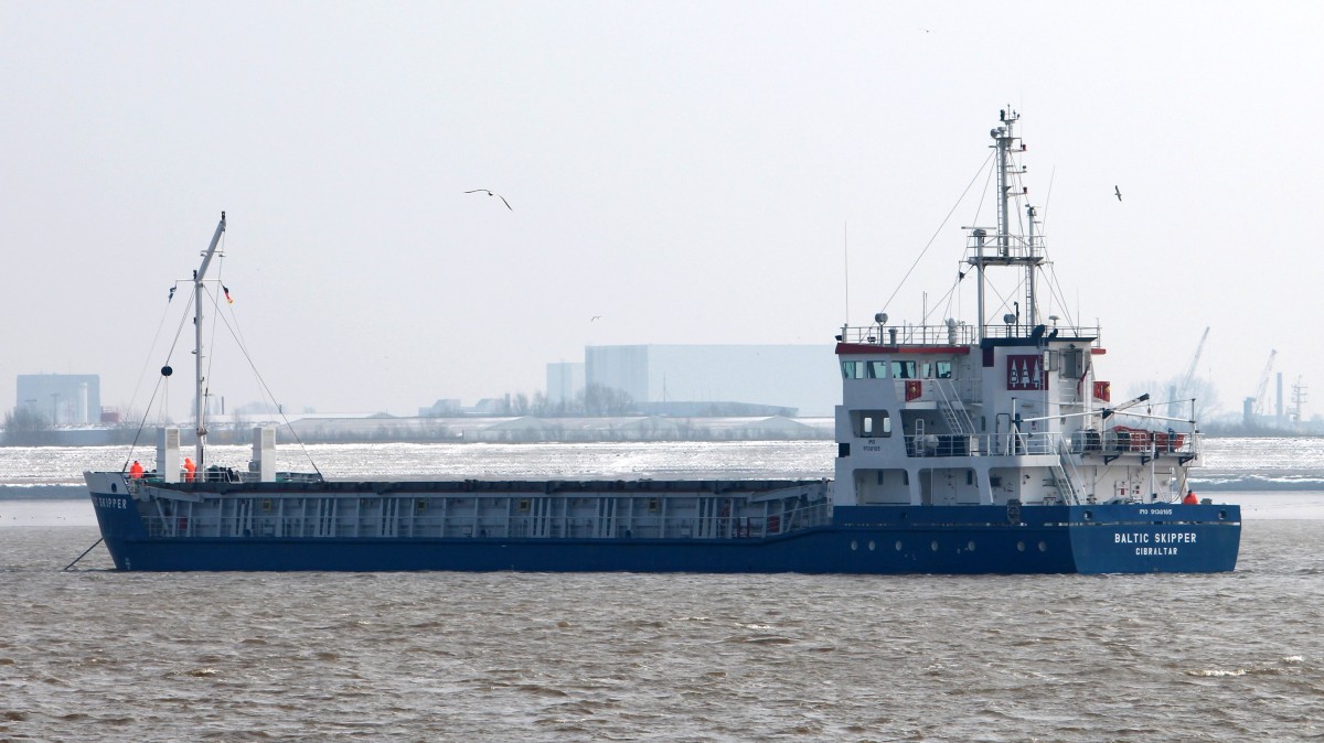 Die Baltic Skipper am 18.03.2013 auf der Weser vor Bremerhaven. 