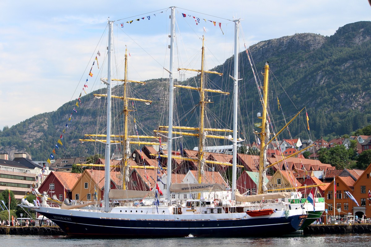 Die Eendracht am 26.07.2014 im Hafen von Bergen.