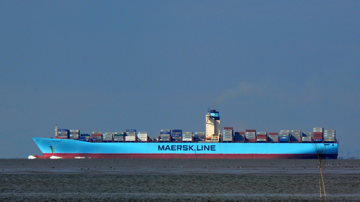 Die Estelle Maersk am 22.06.2012 auf der Weser vor Fedderwardersiel.