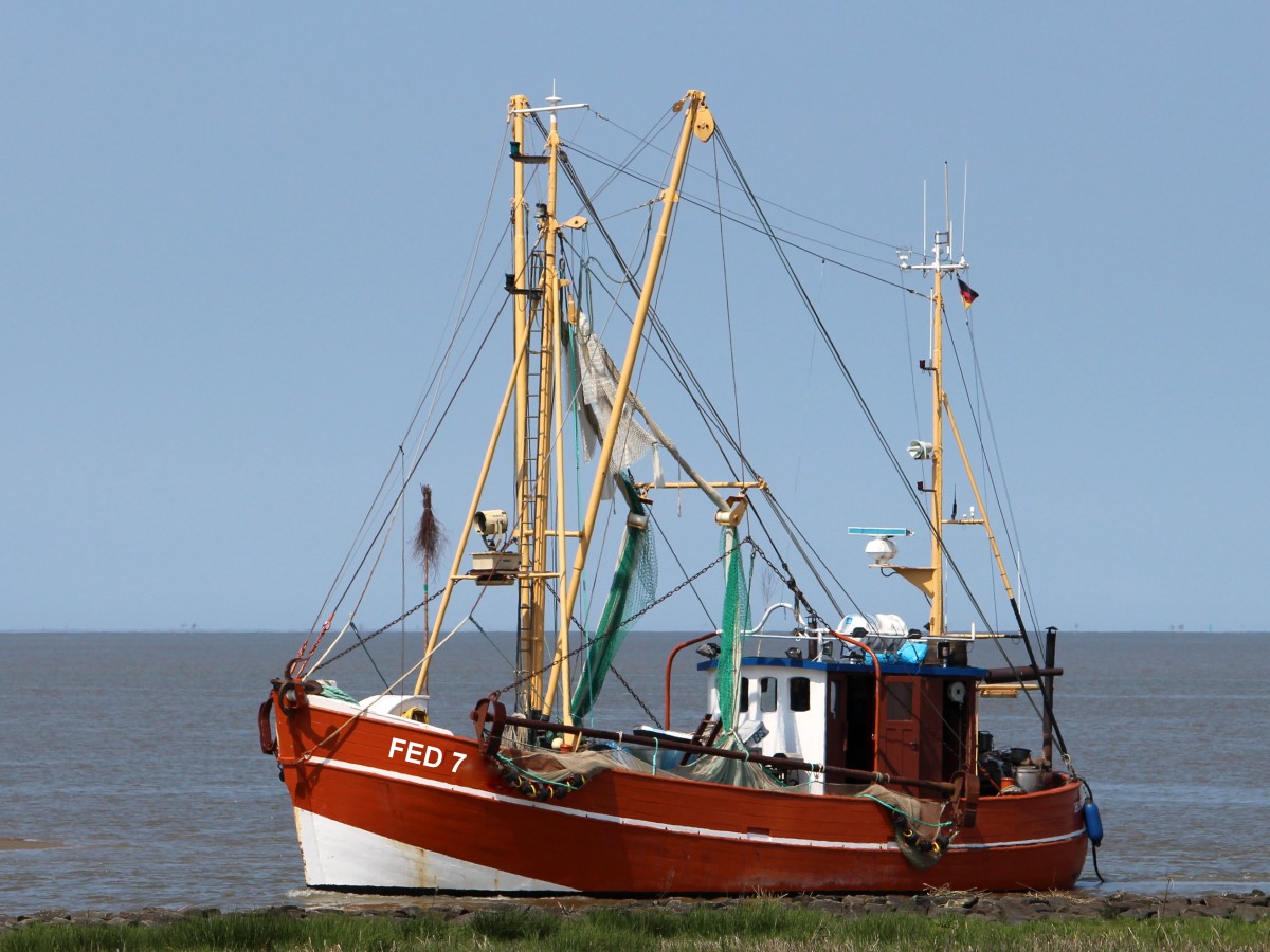 Die FED7 Ostwind vorher SD5 Hoffnung am 15.06.2014 im Hafen von Fedderwardersiel. Sie ist 15,66m lang und 4,88m breit. 