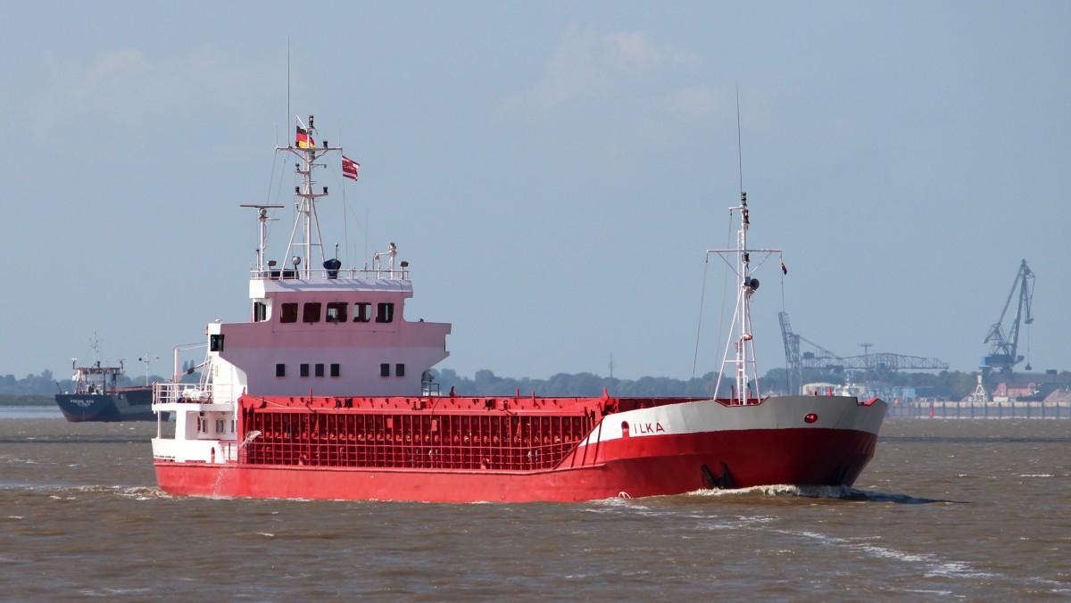 Die Ilka am 13.08.2014 auf der Weser vor Bremerhaven.