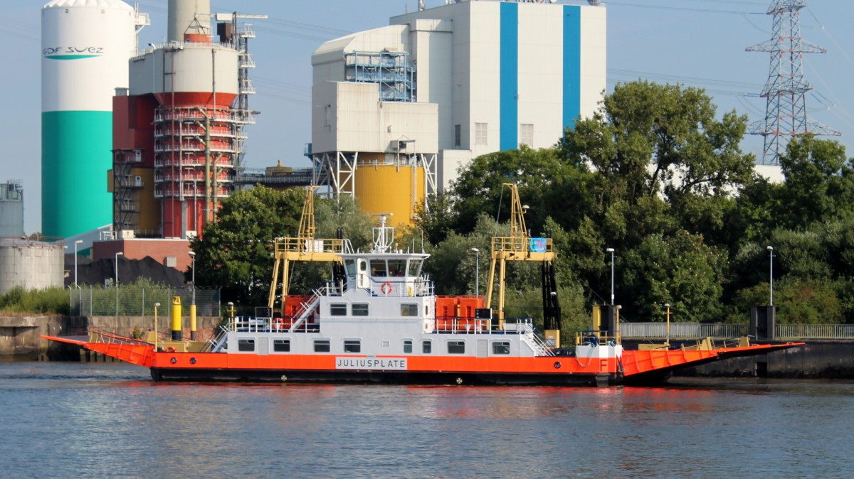 Die Juliusplate am 15.08.2013 auf der Weser.