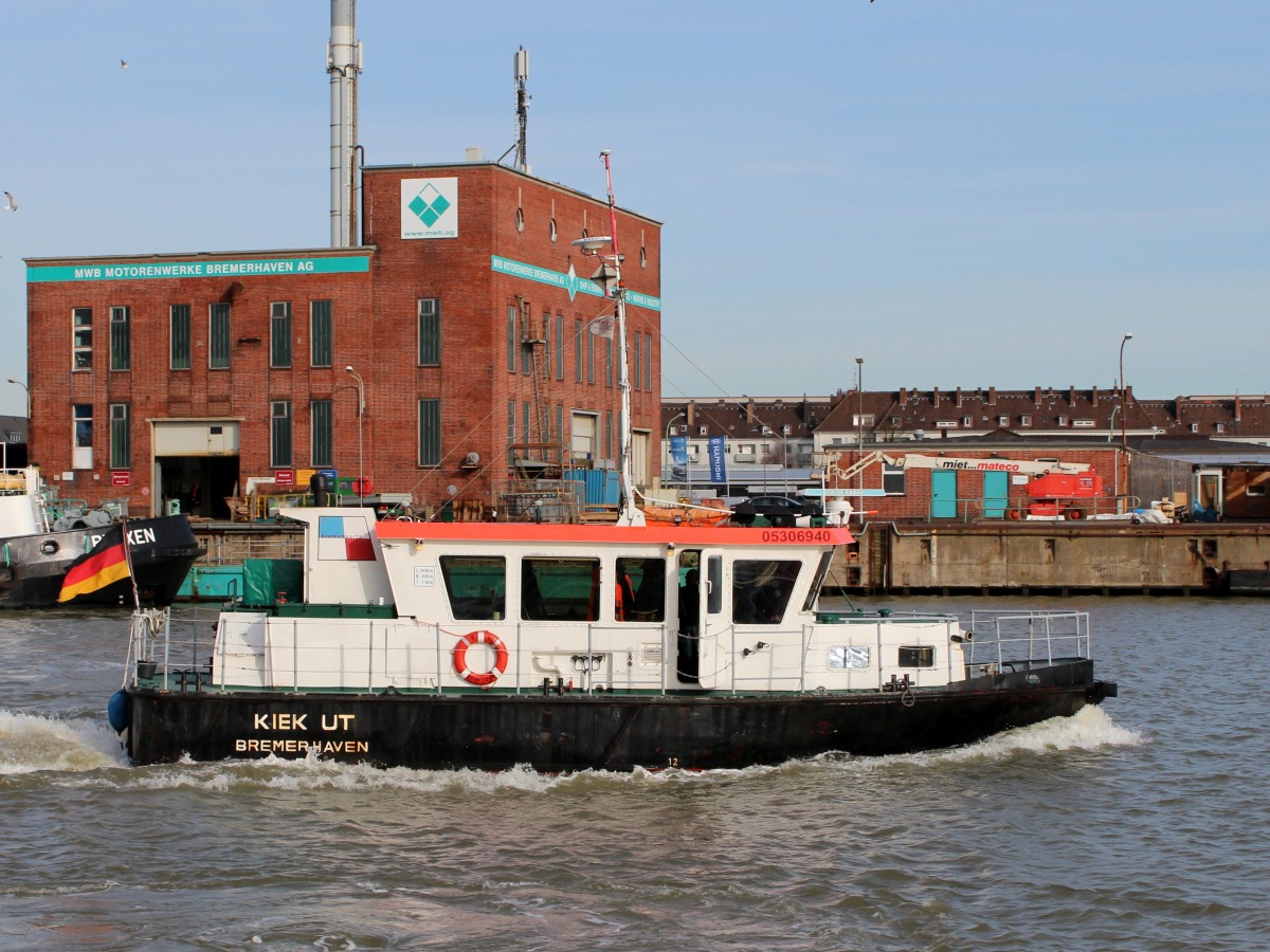 Die Kiek Ut am 24.02.2014 im Hafen von Bremerhaven.