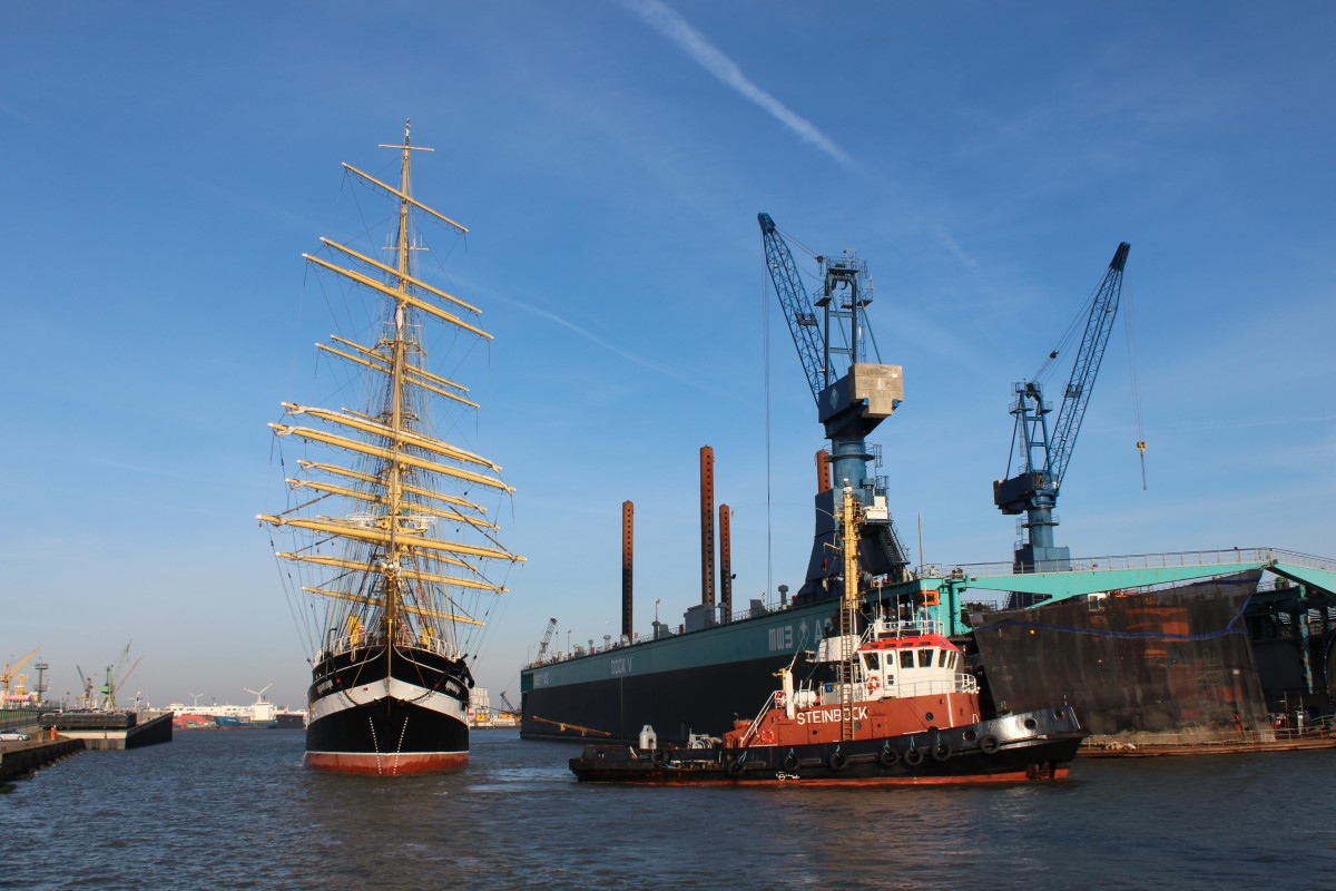 Die Kruzenshtern am 30.12.2013 im Hafen von Bremerhaven