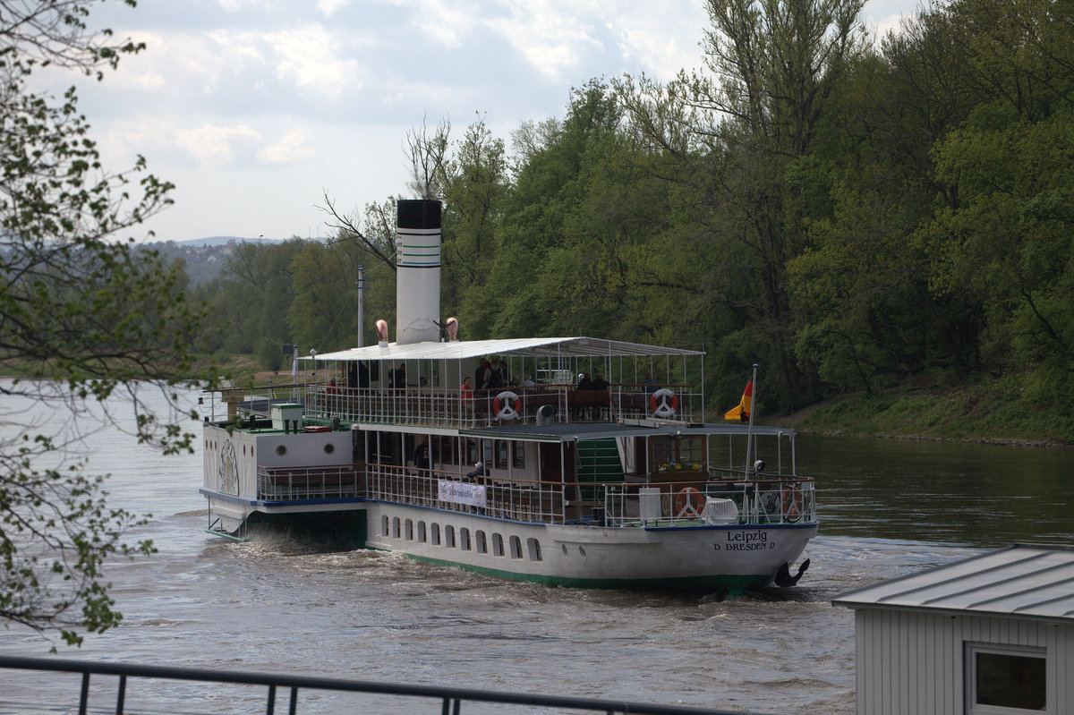 Die Leipzig hat in Pillnitz abgelegt. 25.04.2018 10:59 Uhr.