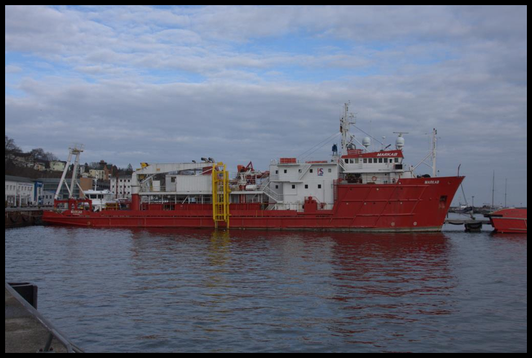 Die MARKAB, ein Offshore Supply Schiff, lag am 27.2.2017 im Hafen Sassnitz.