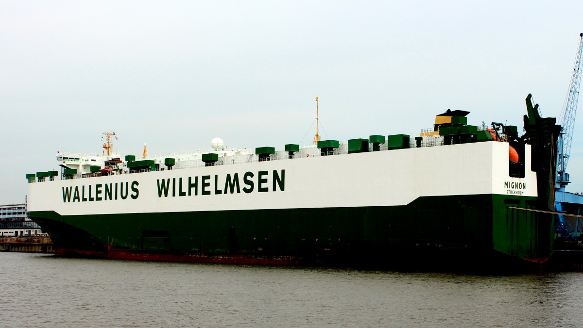 Die Mignon am 15.08.2013 am Kreuzfahrt Terminal von Bremerhaven. Sie ist 227m lang und 32m breit. 