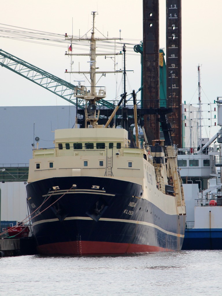 Die Nida am 10.02.2014 im Fischereihafen von Bremerhaven.