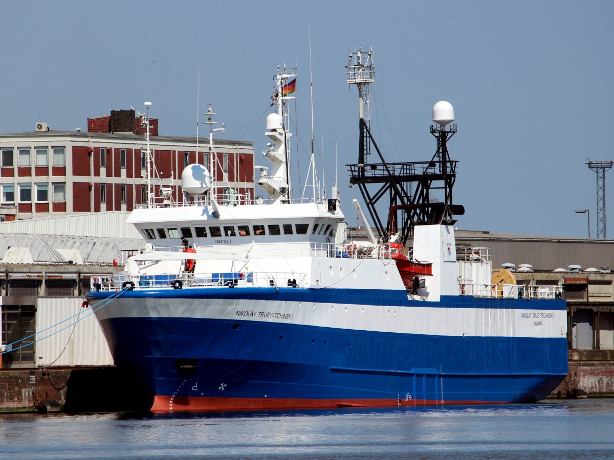 Die Nikolay Trubyatchinsky am 07.06.2013 im Hafen von Bremerhaven.