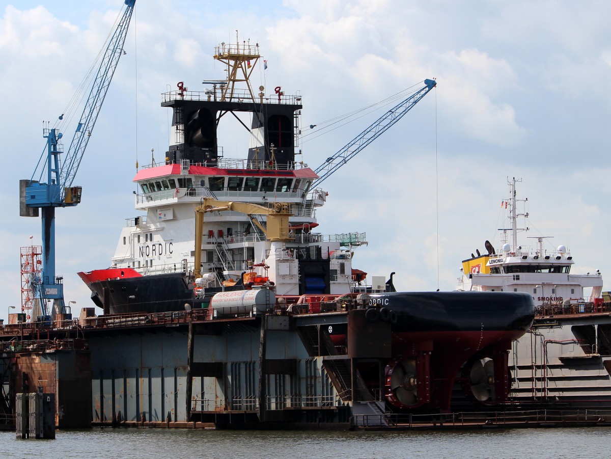 Die Nordic am 22.08.2014 im Fischereihafen von Bremerhaven im Dock. 