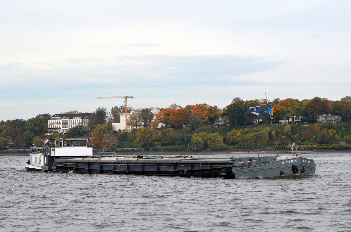 Die Orion Flagge:Niederlande Lnge:72.0m Breite:8.0m bei Hamburg Finkenwerder aufgenommen am 19.10.13