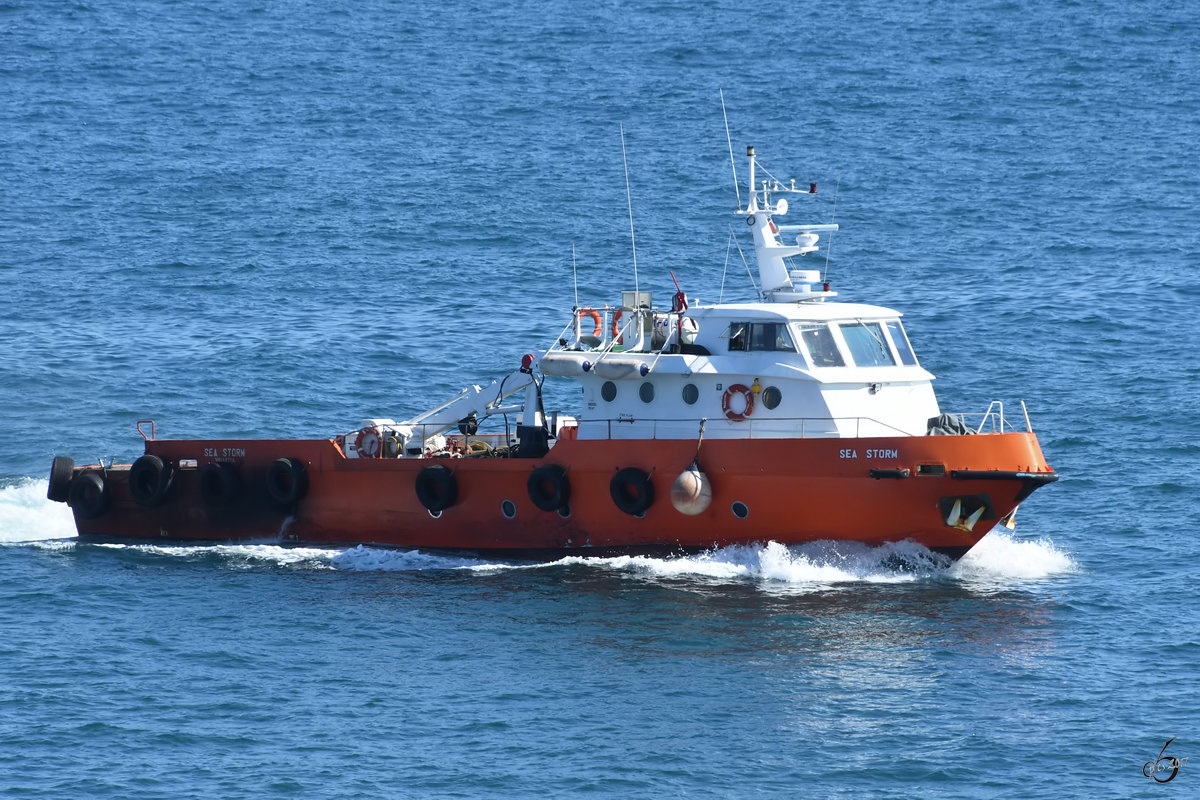 Die  Sea Storm  fährt in den Hafen von Valletta ein. (Oktober 2017)