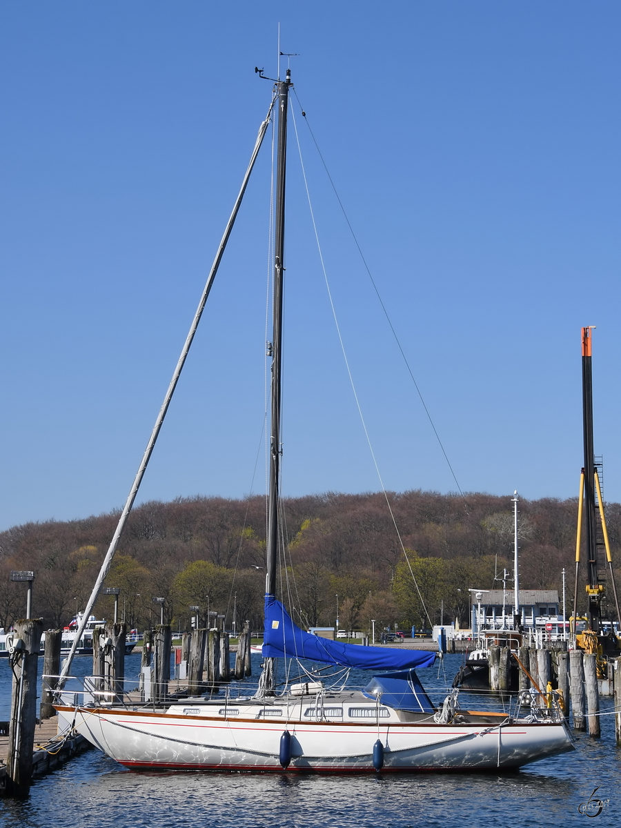 Die Segelyacht  Skylla  Anfang April 2019 in Travemünde.