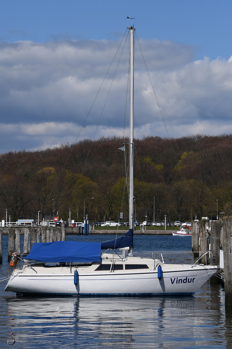 Die Segelyacht  Vindur  Anfang April 2019 in Travemünde.