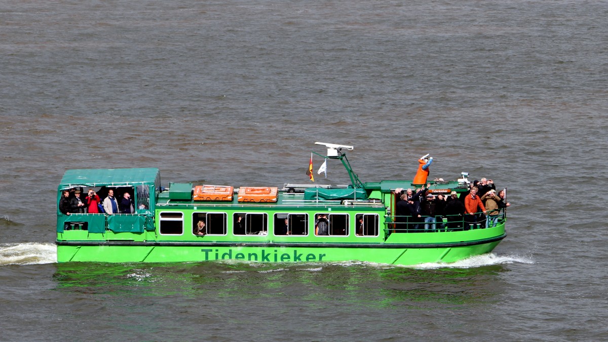 Die Tidenkieker am 23.05.2013 auf der Elbe.