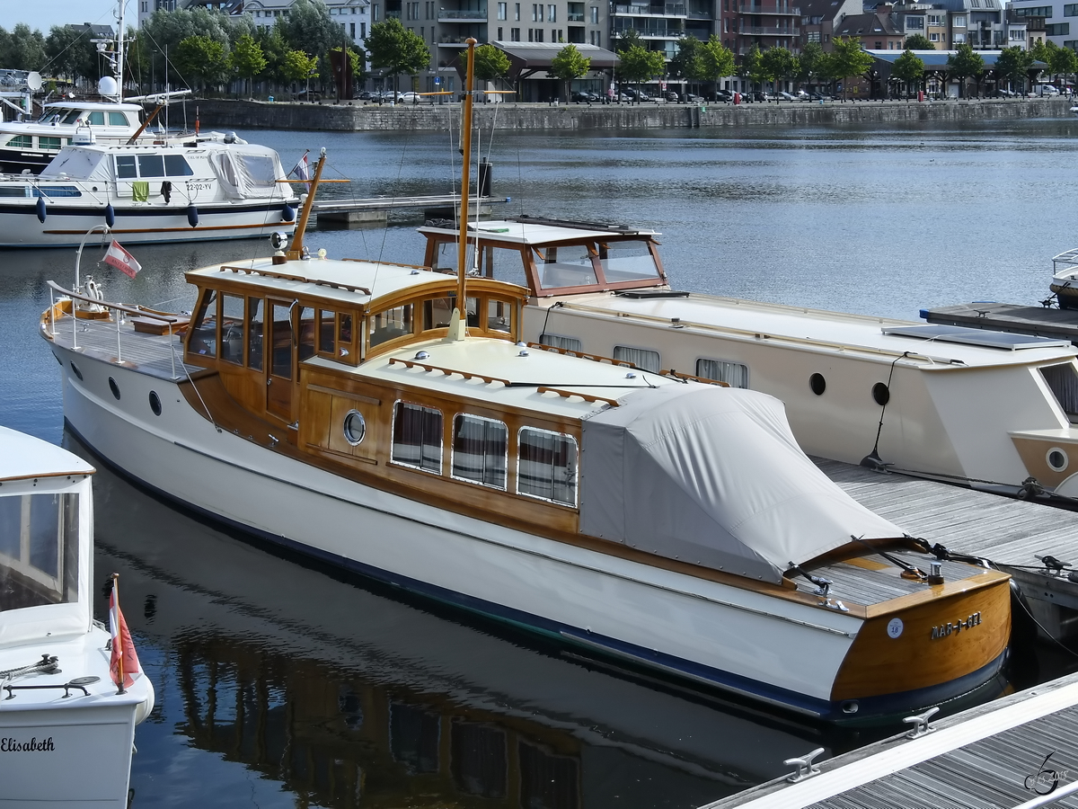 Die Yacht  Mar-I-Gel  Ende Juli 2018 im Wellemdok in Antwerpen.