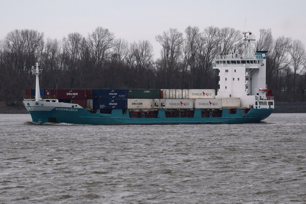 DORNBUSCH , Feederschiff , IMO 9126211 , Baujahr 1996 , 99.95 × 18m , 508 TEU , 16.03.2018 Grünendeich