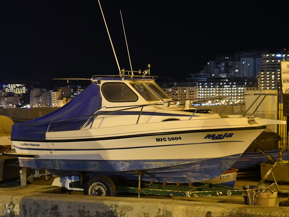 Ein Motorboot im Oktober 2017 in Valletta.