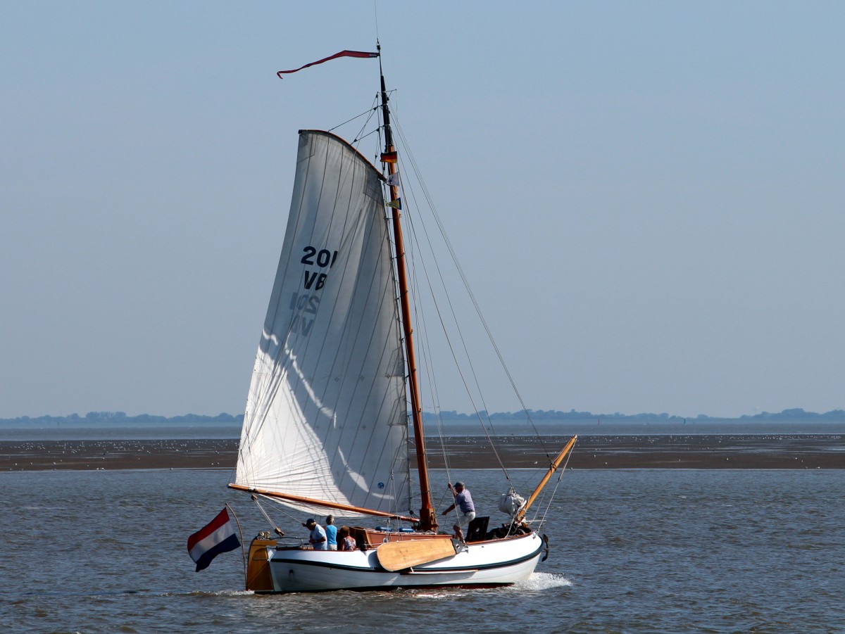 Ein Segelschiff am 05.08.2013 vor Fedderwardersiel.
