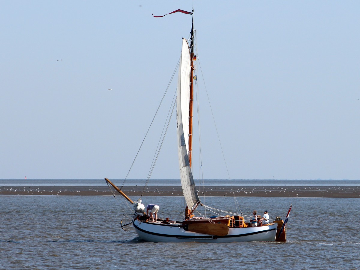 Ein Segelschiff am 05.08.2013 vor Fedderwardersiel.