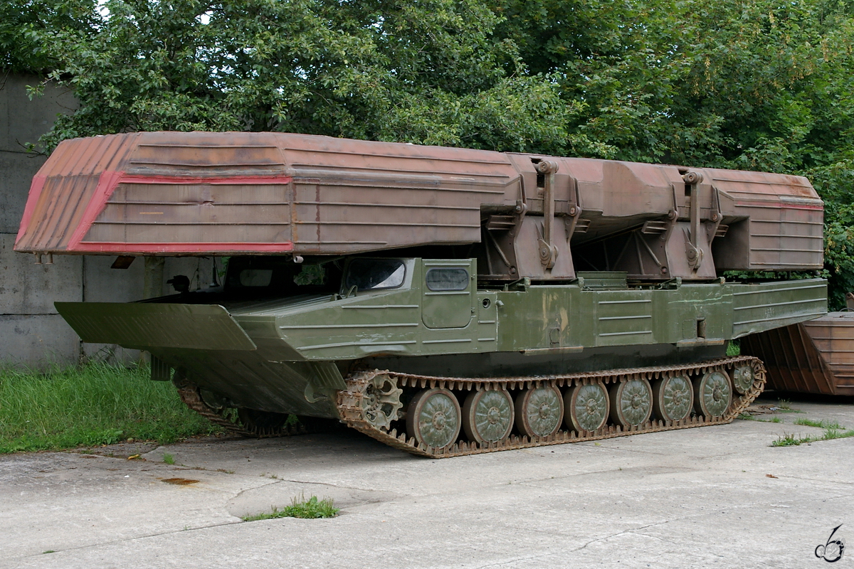 Eine selbstfahrende Fähre GSP-55 war Mitte August 2006 im Technik Museum Pütnitz zu sehen.