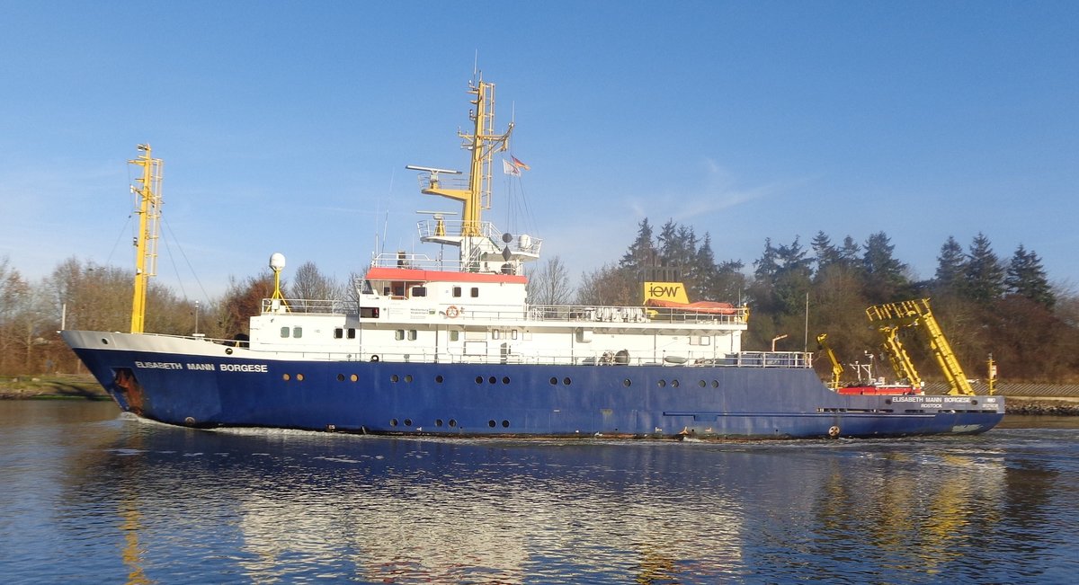 ELISABETH MANN BORGENSE IMO8521438 am 29-11-2016 in Kl.Königsförde
1987 auf der Kröger-Werft in Sch.-Audorf als Schedeneck für dir Marine gebaut