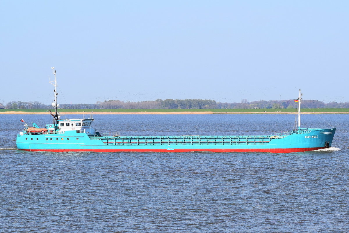 ELVI KULL , General Cargo , IMO 7819864 , Baujahr 1979 , 62.47 × 9.42m , Grünendeich 19.04.2019