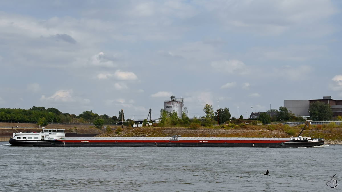 Ende August 2022 war in Duisburg das Gütermotorschiff PARADOX (ENI: 02324692) unterwegs.