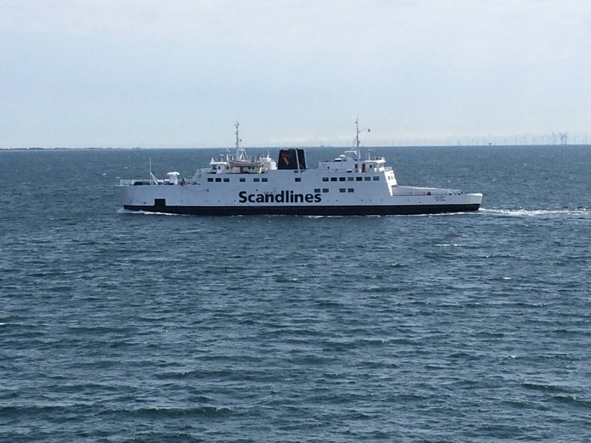 Es gibt sie immer noch. Die Holger Danske der Scandlines auf der Vogelfluglinie Richtung Rödby Havn. 28.05.2016