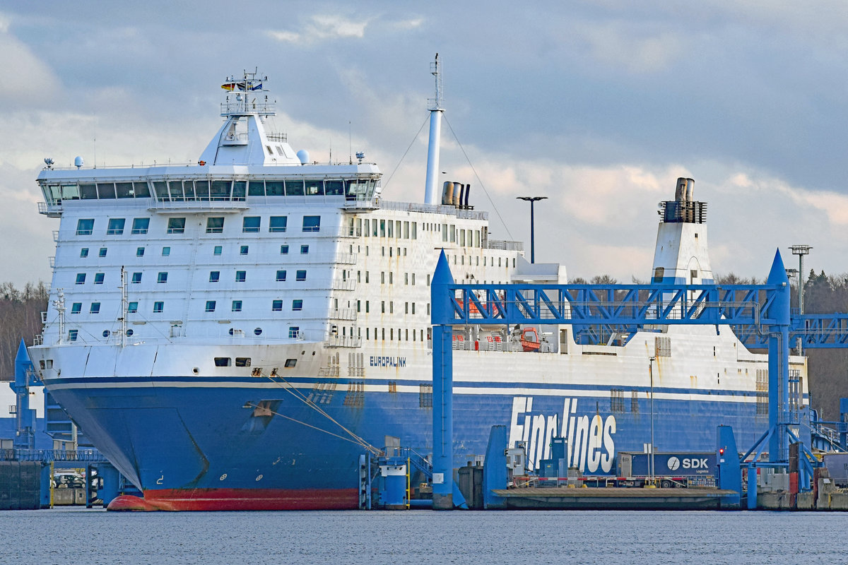 EUROPALINK (IMO 9319454) am 14.03.2021 am Skandinavienkai in Lübeck-Travemünde