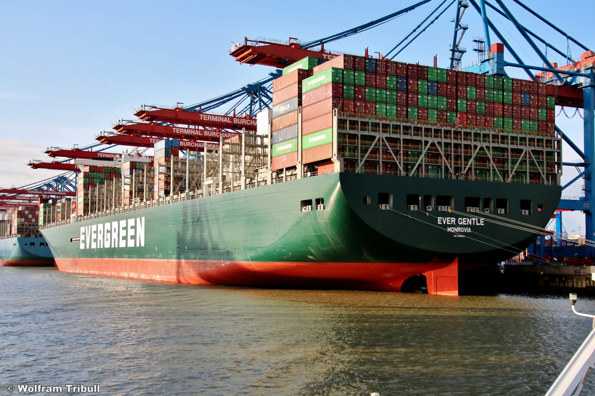 EVER GENTLE aufgenommen am 02. August 2019 bei Hamburg Höhe Container Terminal Burchardkai