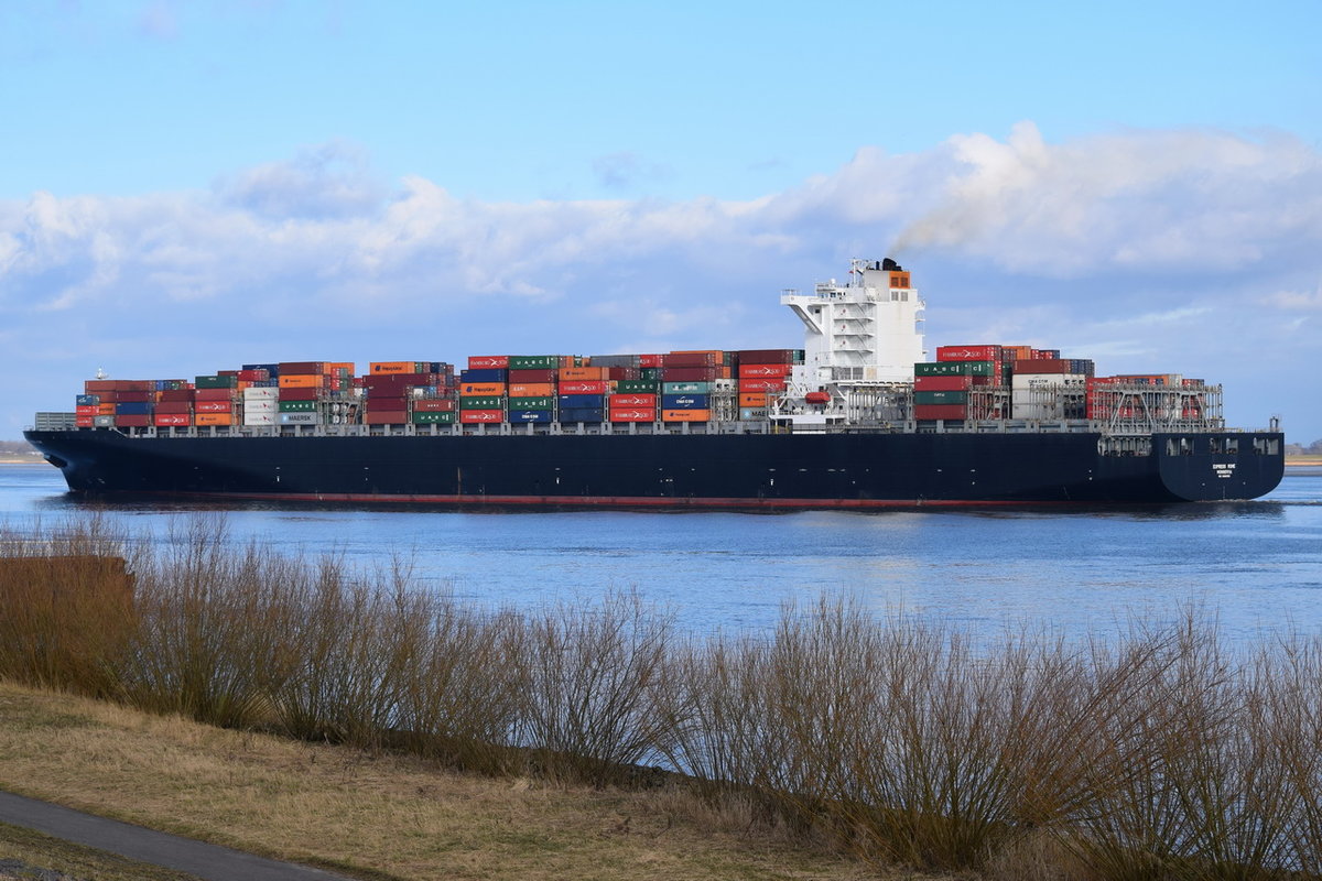 EXPRESS ROME , Containerschiff , IMO 9484936 , Baujahr 2011 , 349 × 45.6m , 10114 TEU , 14.03.208 Grünendeich 