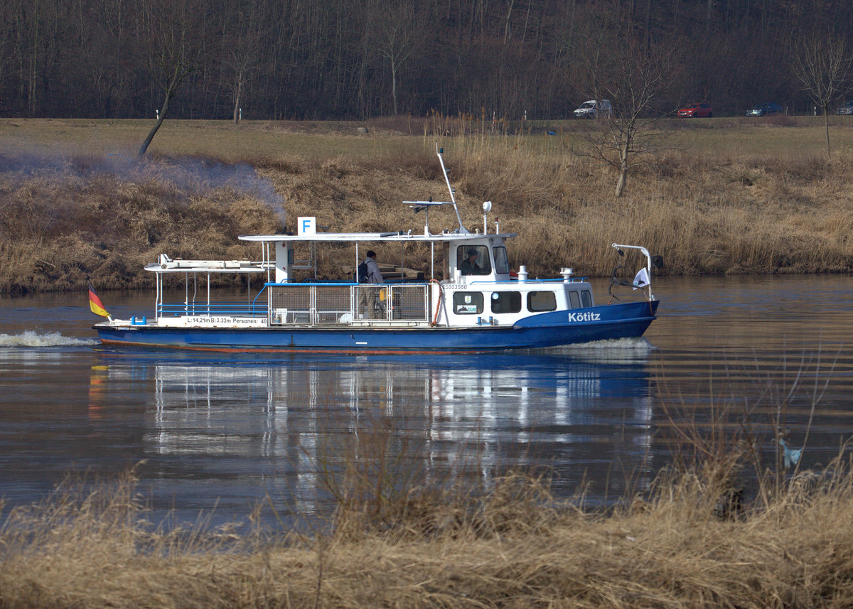 Fähre Kötitz auf der Elbe Coswig Kötitz.24.03.2018 09:36 Uhr.