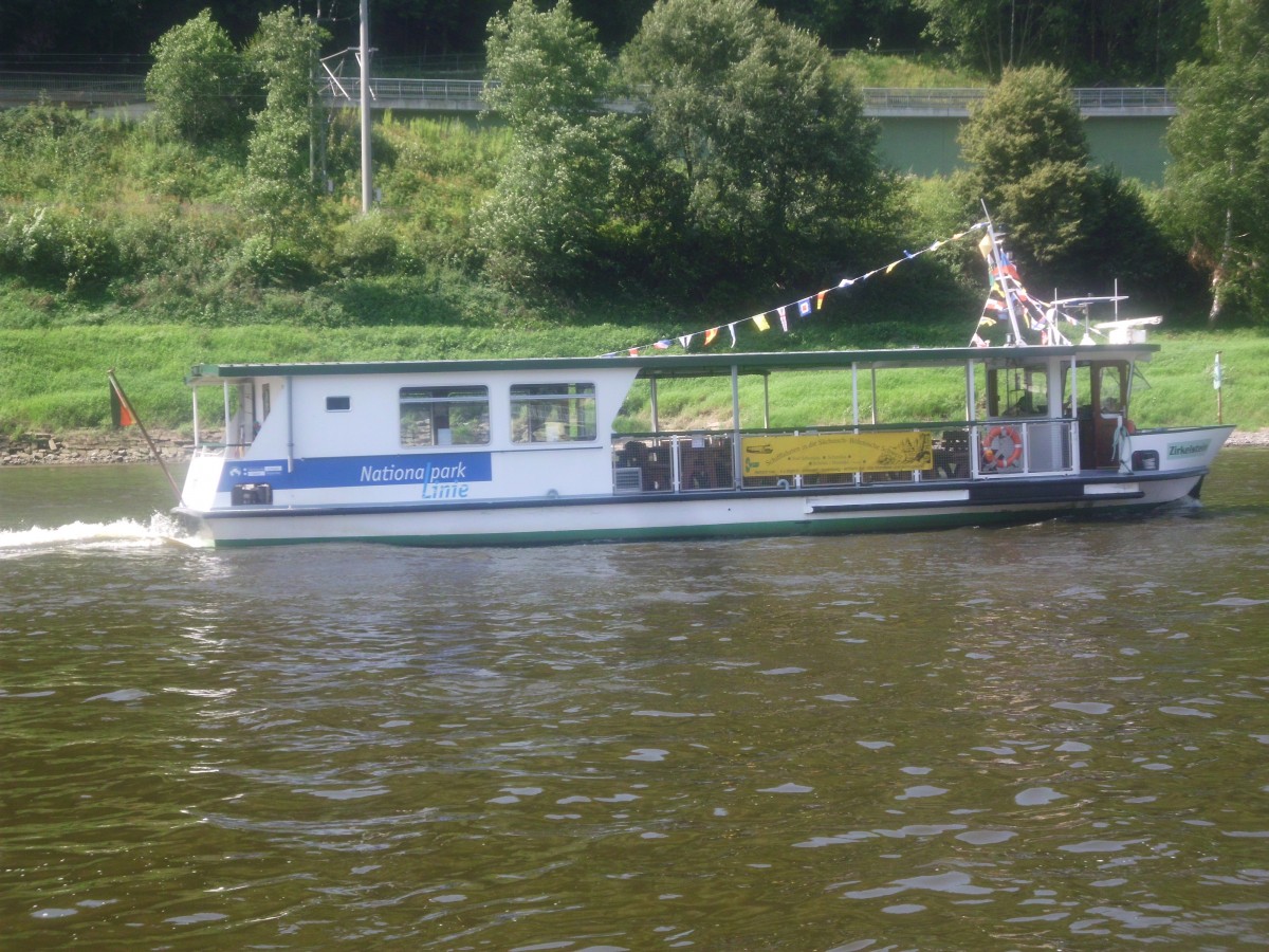 Fähre Zirkelstein am 27.07.2013 in Bad Schandau.