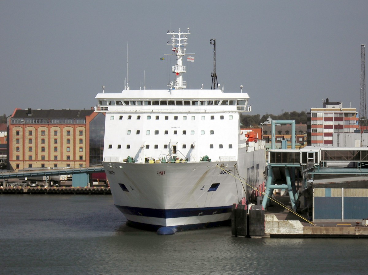 Fährschiff  GRYF  der UNITY LINE am 18.09.14 in Trelleborg.