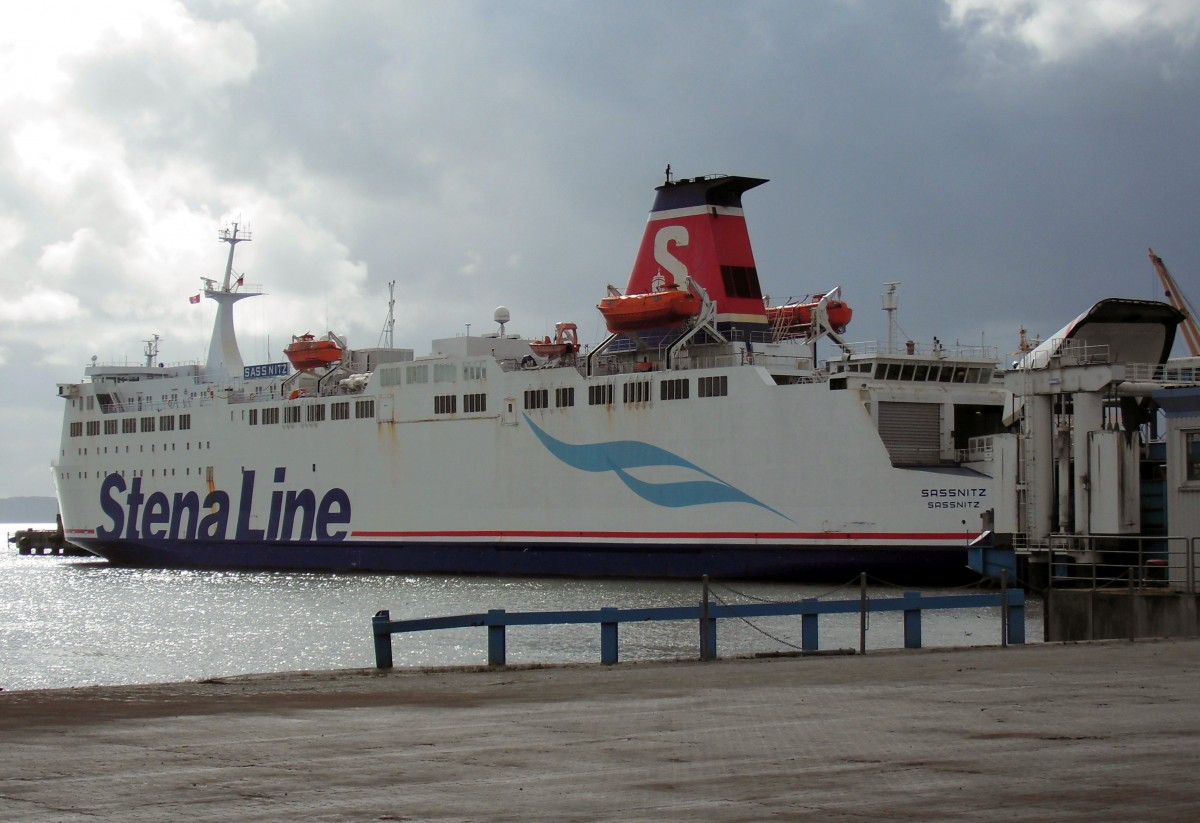 Fährschiff  Sassnitz  am 02.04.15 im Fährhafen Sassnitz.