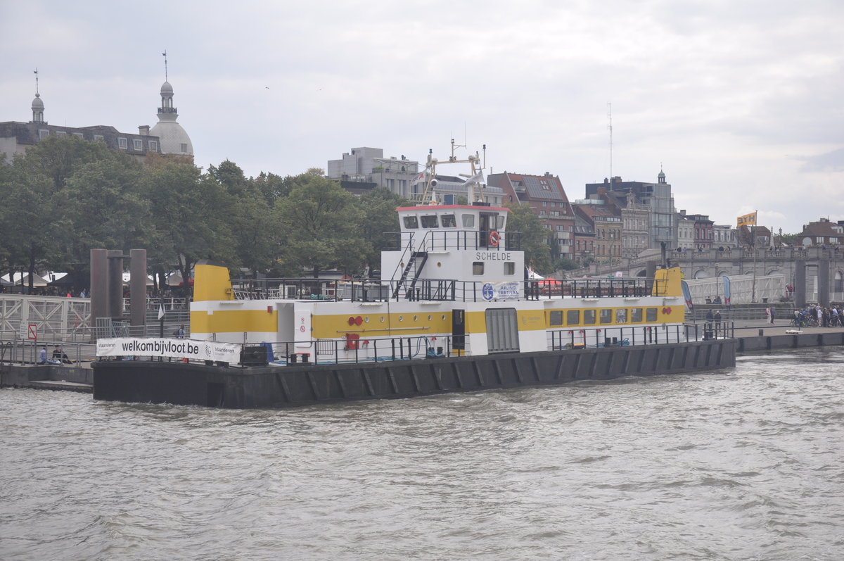 Fahre Schelde verbindet seit Juli 2017 Antwerpen mit Stadtteil Linkeroever, wegen der Renovierung des Fußgängertunnel von 1933, aufgenommen 20.08.2017