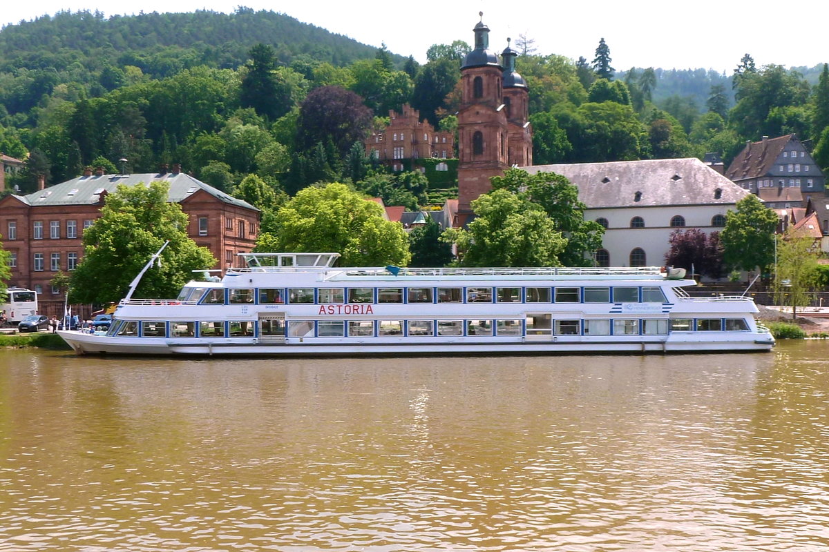 Fahrgastschiff Astoria an seinem Anlegeplatz auf dem Main bei Miltenberg am 05.06.2016