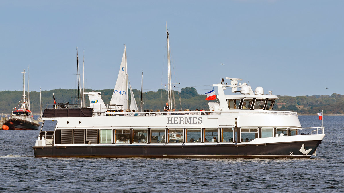 Fahrgastschiff HERMES am 16.9.2018 im Hafen von Lübeck-Travemünde