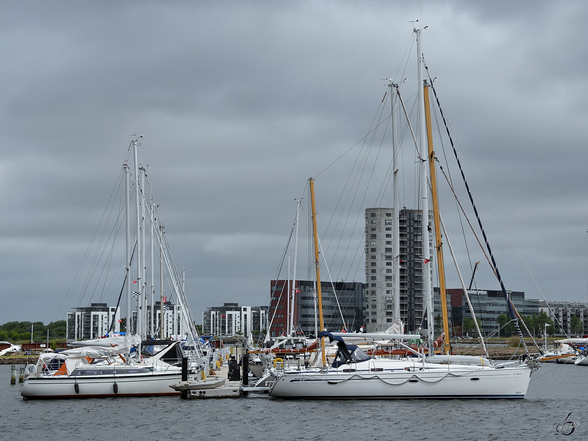 Feine Yachten Anfang Juni 2018 im Hafen von Aalborg.