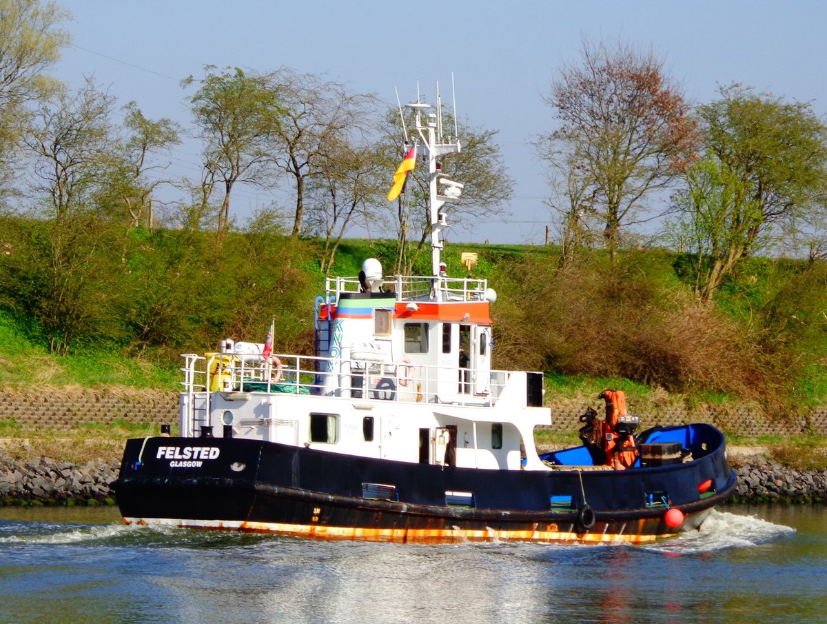 FELSTED - MMSI= 235085273 - Heimathafen = Glasgow - am 09.04.2017 in Kl.Königsförde - NOK.