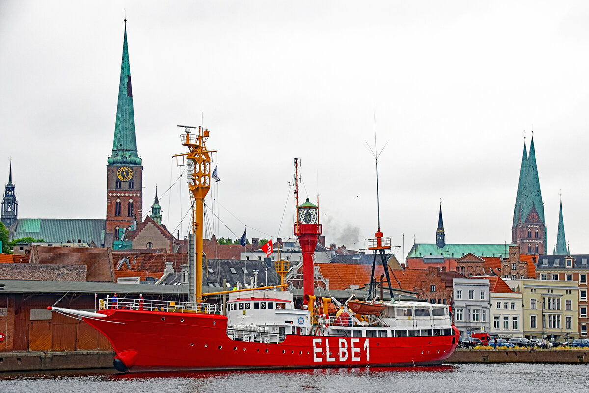 Feuerschiff ELBE 1 (BÜRGERMEISTER O´SWALD) am 21.06.2021 in Lübeck