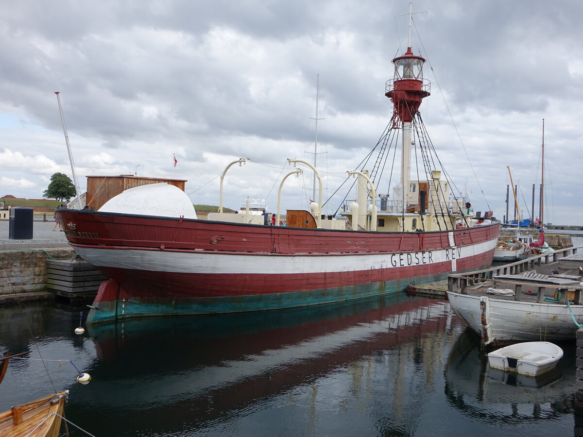 Feuerschiff Gedser, gebaut 1895, gesehen im Museumshafen Helsingor (20.07.2021)