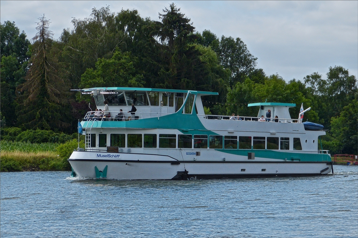 FGS “Musel Schëff”  ENI 02324594 unterwegs auf der Mosel nahe Remich. 14.07.19 