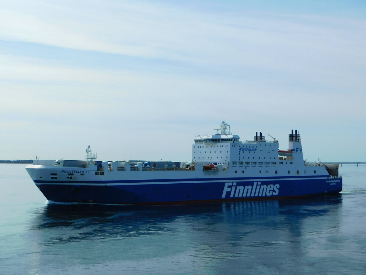 FINNPARTNER; Finnlines, auf dem Weg nach Malmö am 24.08.21, gesehen von Bord der Finnpartner